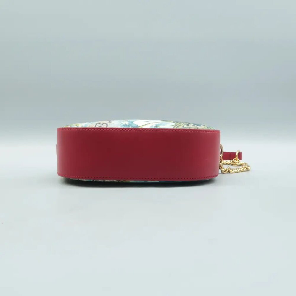 100% Authentic GUCCI Blooms Blue&Red Canvas Shoulder Bag - Picture 5 of 12